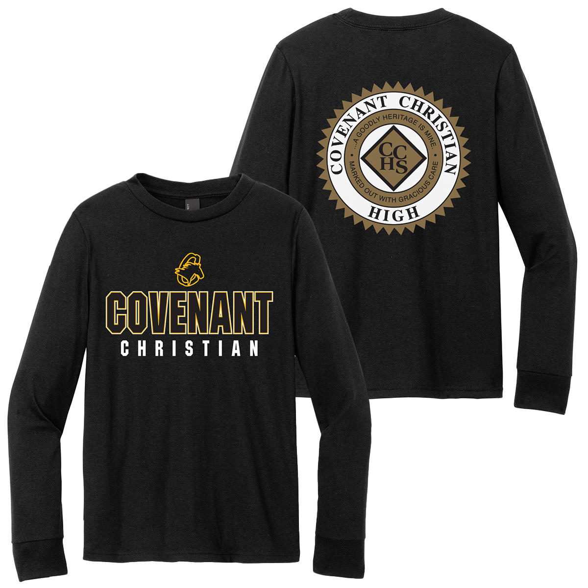 Long Sleeve Front Print - BLACK