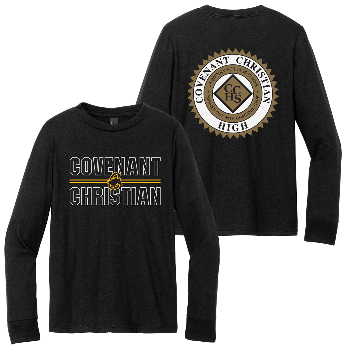 Long Sleeve Front Print - BLACK