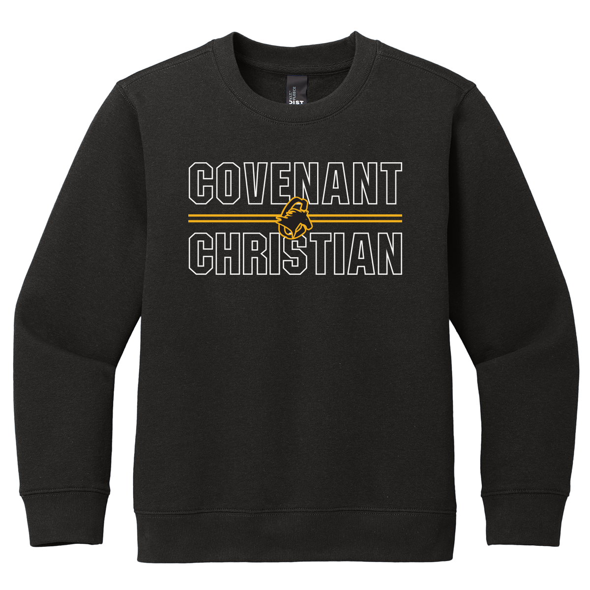 Youth Crewneck Front Print - BLACK