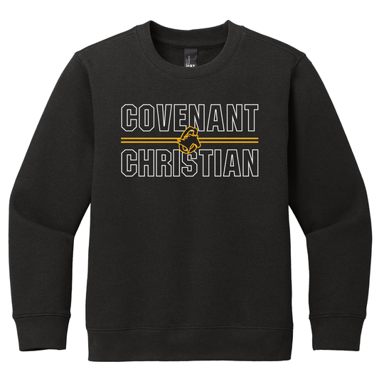 Youth Crewneck Front Print - BLACK