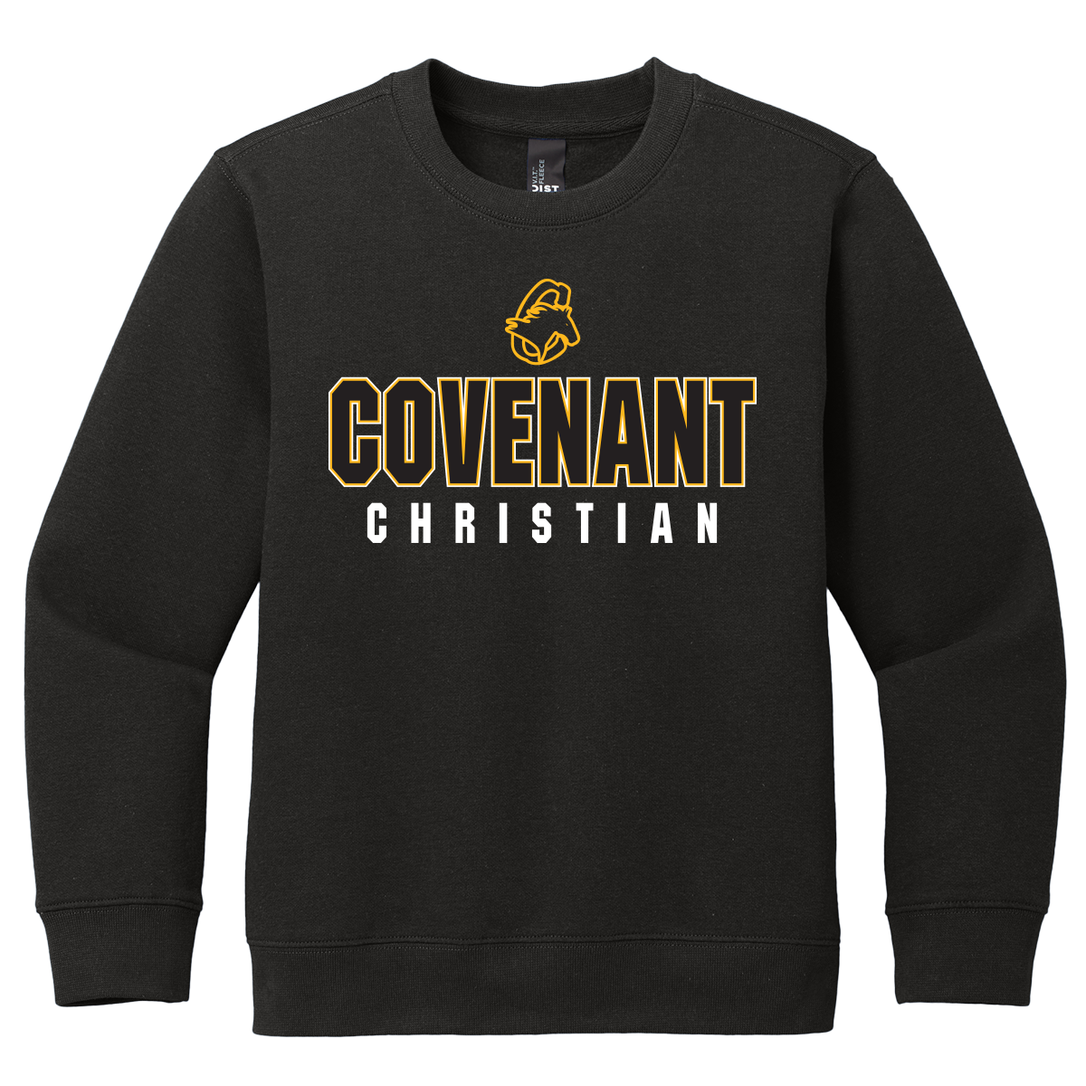 Youth Crewneck Front Print - BLACK