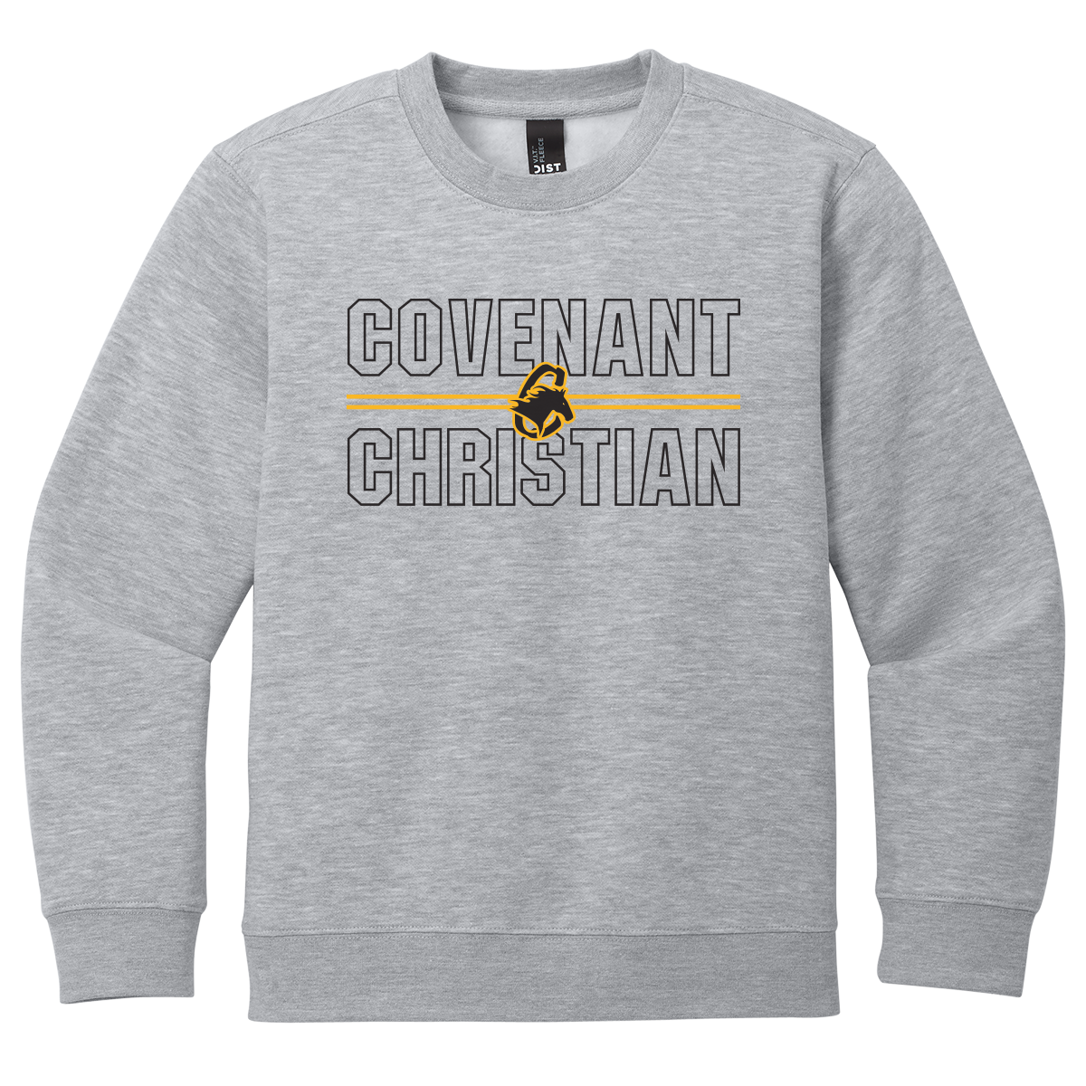 Youth Crewneck Front Print - SPORTS GREY
