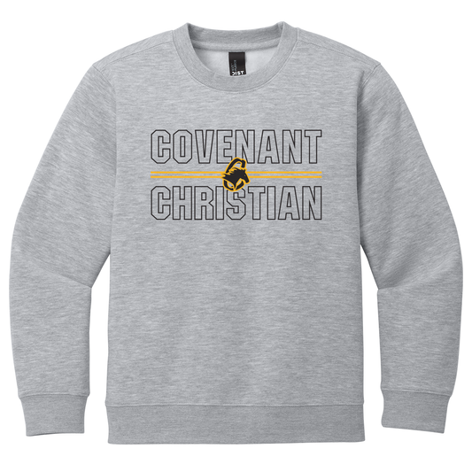 Youth Crewneck Front Print - SPORTS GREY